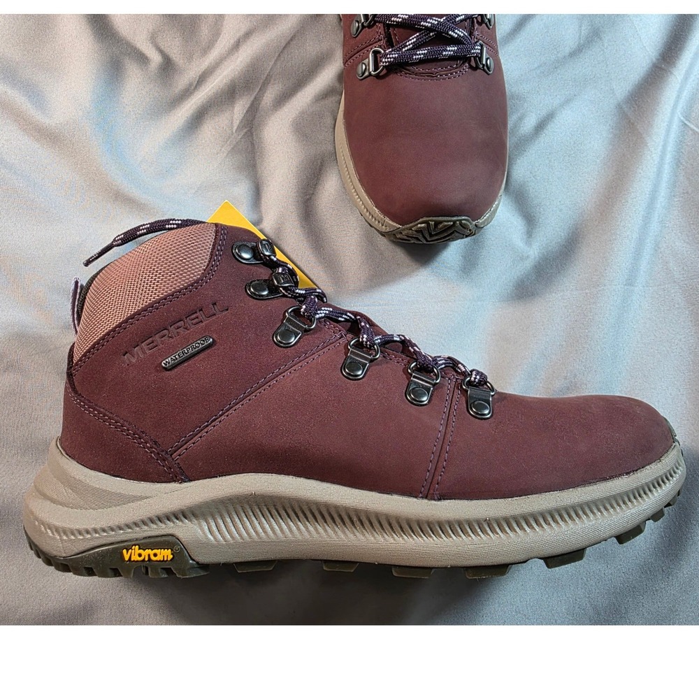 Merrell Ontario 2 Mid WP Women 7 Burgundy Waterproof Hiking Boots J135476 NEW